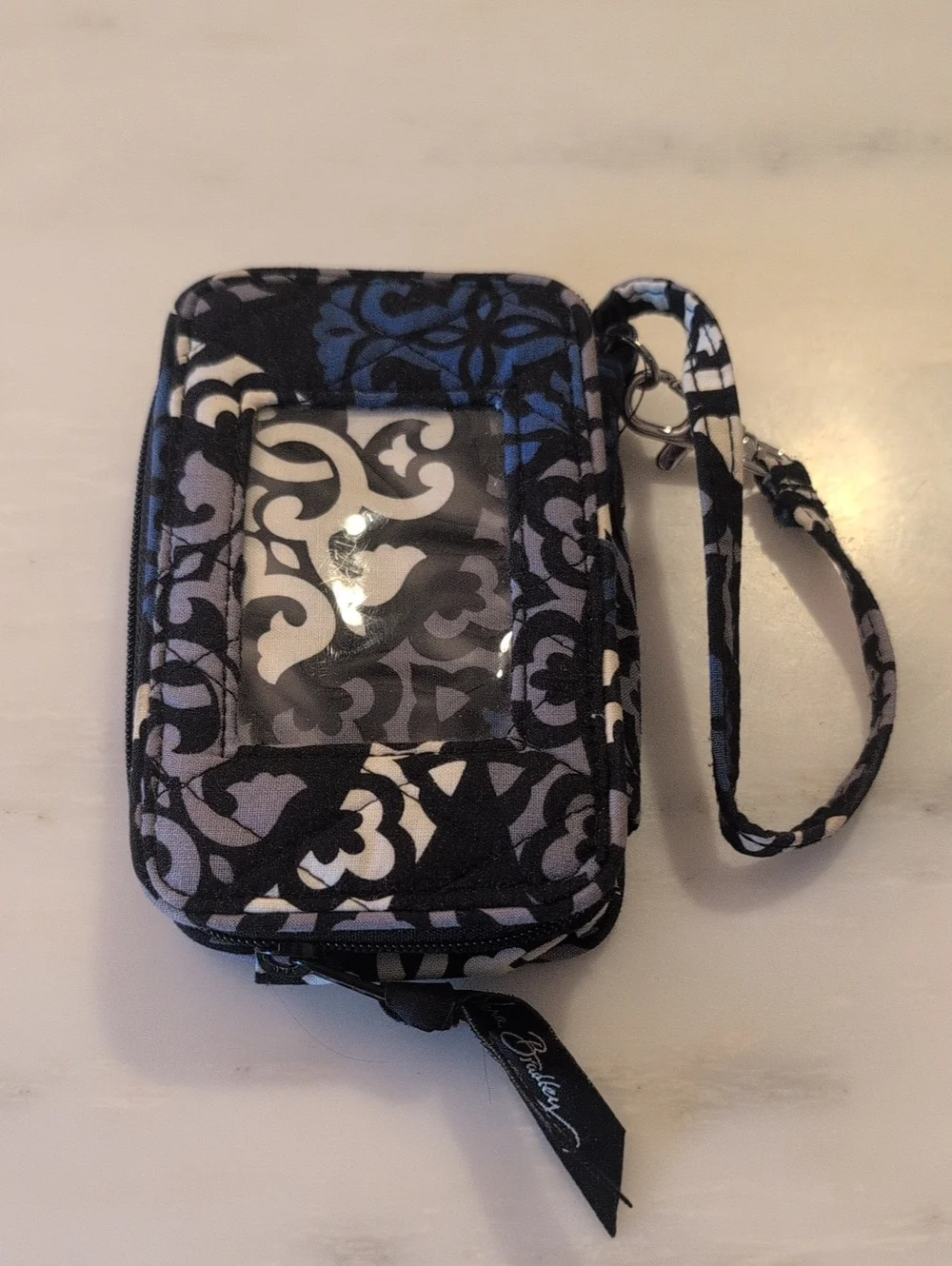 Vera Bradley Blue Floral Wristlet ID Case